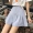 Phiên bản Hàn Quốc của quần cec nữ mùa hè mới 2019 sinh viên in màu rắn eo cao quần lọt khe quần lửng ống rộng chân váy - Quần short