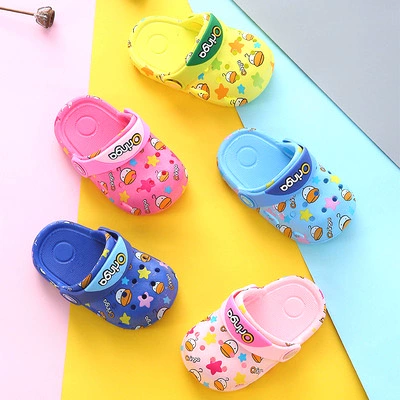 Летние детские мюли, нескользящие тапочки в стиле Crocs, закрытый носок, 1-3 лет, мягкая подошва