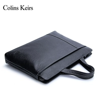 Colins Keirs Барсетка, сумка, вместительный и большой кожаный ноутбук для документов, из натуральной кожи, бизнес-версия, воловья кожа