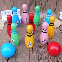 Trẻ em lớn của rắn màu gỗ bowling bé câu đố thể thao đồ chơi thiết lập trong nhà và ngoài trời 1-7 tuổi Bộ bowling Grow