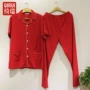 Dịch vụ gia đình Cặp đôi mùa xuân và mùa hè Cotton Red Wedding Pyjama Quần ngắn tay nam Bộ đồ ngủ Dịch vụ tại nhà - Bộ Pajama xu hướng thời trang 2021