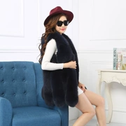 Nhập khẩu toàn bộ da cáo lông thú vest 2019 mới thả lớn chính hãng đặc biệt cung cấp áo khoác lông thật cho nữ dài - Faux Fur