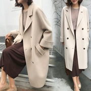 Chống mùa giải giải phóng mặt bằng nữ cashmere đôi phải đối mặt trong phần dài 2018 phiên bản Hàn Quốc mới của áo len mùa thu và mùa đông cài đặt Hepburn gió