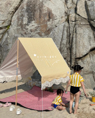Атриум 出口韩国防晒雨抗风露营美学流苏天幕宝宝儿童海边玩沙遮阳棚工具