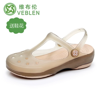 Veblen nữ không trượt nặng đáy lỗ giày dép 2020 mùa hè mới dép đáy mềm y tá mang thai Baotou 