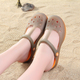Crocs dép và dép phẳng giản dị nữ ngoài mặc thời trang dép mùa hè mềm đáy chống trượt nặng đáy dép Baotou