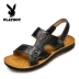 Playboy sandal nam 2018 mới hè nam đi biển đi giày da mang dép hở ngón và dép nam giày sục nam Sandal