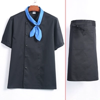 Черная футболка, фартук, шейный платок, короткий рукав