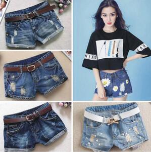 Cửa hàng vật lý gian hàng cung cấp bán buôn 2018 mùa xuân và mùa hè phụ nữ mới của denim quần short thời trang kích thước lớn nữ jeans