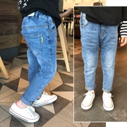 2019 mới mùa xuân và mùa hè quần áo trẻ em quần denim chân phiên bản Hàn Quốc của trẻ nhỏ tự tu luyện kéo dài thủy triều - Quần jean