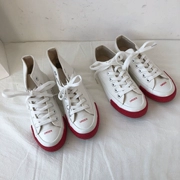 Mì phở bong bóng Street Street đánh đôi giày nhỏ màu trắng cao để giúp giày vải retro 1970 bằng phẳng giày gió núi đỏ - Giày cao gót