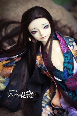 taobao agent Spot [Hua Ling] Uncle 1/3 1/4bjd wig black long hair ancient costume ancient style back
