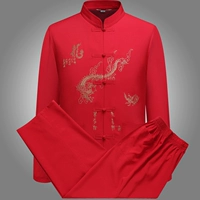 Mùa xuân và Mùa Thu phong cách Trung Quốc trang phục dân tộc nam dài tay Tang phù hợp với người đàn ông trung niên của buổi sáng tập thể dục Kung Fu phù hợp với áo dài trang phục dân tộc các nước