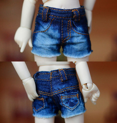 taobao agent 6 points bb.yosd/bjdsize ~ ★ Sexy ★ Ultra -short handmade water grinding small pants/jeans ~ blue