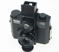 Holga retro LOMO đôi chống 120 phim máy ảnh 120gtlr thủy tinh màu đen ống kính đa màu nhấp nháy ánh sáng film fuji