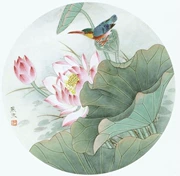 Su thêu DIY kit người mới bắt đầu Lotus Kingfisher 40 * 40 handmade DIY thêu tranh phòng khách - Bộ dụng cụ thêu