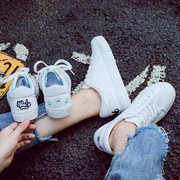 Giày Han Han trẻ em thêu giày trắng giày vải đường phố hoang dã Giày hàn quốc 2018 xuân hè mới