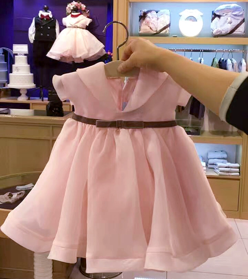 Miễn phí vận chuyển xuất khẩu vừa và nhỏ bé gái màu hồng công chúa váy đầm sarong hoa cô gái hiệu suất sinh nhật váy - Váy trẻ em
