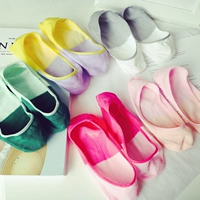 Gót non-slip silicone màu than tre sợi cotton vớ thuyền vớ vô hình new gradient màu PS56 vớ thêu nữ mùa đông