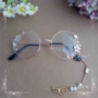 Handmade lolita vòng khung kim loại Nhật Bản kính dựa trên dễ thương chị kính chuỗi hàng ngày ngọt khuếch tán cos tròng kính chống ánh sáng xanh