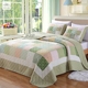 Sợi màu Hàn Quốc mục vụ quilting bởi giường đơn bao gồm ba bộ điều hòa không khí quilt mùa hè bông màu xanh lá cây bốn mảnh Trải giường