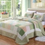 Sợi màu Hàn Quốc mục vụ quilting bởi giường đơn bao gồm ba bộ điều hòa không khí quilt mùa hè bông màu xanh lá cây bốn mảnh tấm trải giường