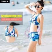 San Qi Bà Bikini Tide Thể thao Ngụy trang Áo tắm Thép Tie Tie Boxer Áo tắm Hai mảnh Mùa hè - Bikinis