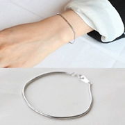 Hàn Quốc tùy chỉnh tăng nặng 925 sterling bạc đơn giản 2 vòng chuỗi xương rắn vòng đeo tay xu hướng hiện đại - Vòng đeo tay Clasp