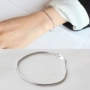 Hàn Quốc tùy chỉnh tăng nặng 925 sterling bạc đơn giản 2 vòng chuỗi xương rắn vòng đeo tay xu hướng hiện đại - Vòng đeo tay Clasp vòng tay cặp
