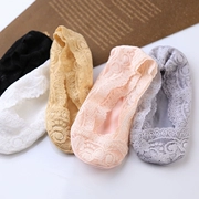 Vớ ren nữ bằng vải cotton mùa hè mỏng phần miệng nông bằng silicon chống trượt vớ đặt thấp giúp vớ không bị rách rễ nữ