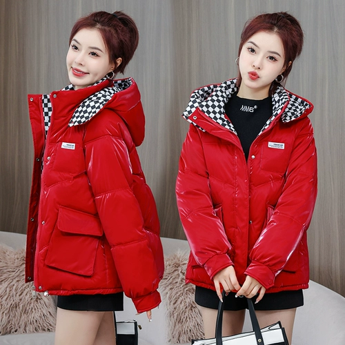 Зимняя короткая куртка с пухом, коллекция 2023, в корейском стиле, большой размер