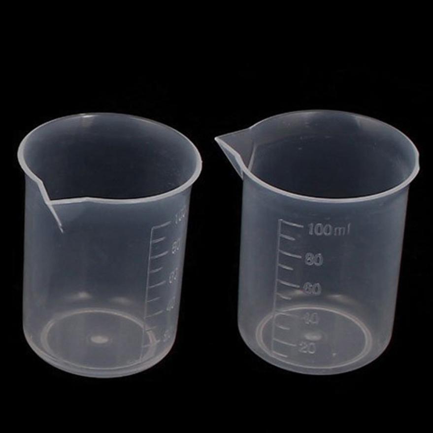 100ML GRADUATED BEAKER CLEAR PLASTIC MEASURING CUP FOR LAB K