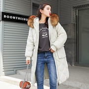 Anta cotton nữ áo khoác cotton dài nữ 2018 phiên bản mới của Hàn Quốc của chiếc áo khoác ngoài đầu gối mùa đông nữ xuống bộ đồ cotton - Quần áo độn bông thể thao