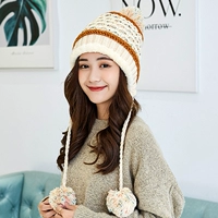 Флисовая свежая шерстяная демисезонная вязаная шапка для школьников, увеличенная толщина, в корейском стиле