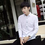 Áo sơ mi nam tay dài phiên bản Hàn Quốc giản dị của áo sơ mi trắng từ áo nóng mùa thu mới thanh niên dụng cụ inch áo thủy triều