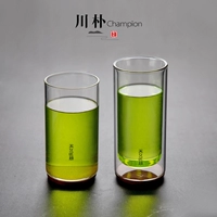 Двойная стеклянная чашка водяной чашки Chuan Pu без крышки, творческое творческое творческое деревянное дниное дниное дни.