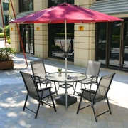 Bàn ghế ngoài trời kết hợp quán cà phê bình thường sân vườn riêng với bàn và ghế mở thanh sắt rèn đồ nội thất - Đồ gỗ ngoài trời