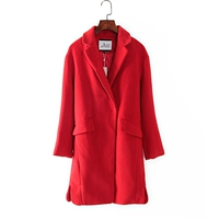 Летняя серия осенней и зимней счетчики, снятие кабинета женского красного красного прессы сплит с длинной модным пальто 62122