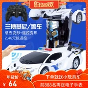 Điều khiển từ xa xe cảnh sát biến dạng King Kong Lamborghini đua sạc robot trẻ em đồ chơi cậu bé quà tặng