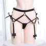 [撩 汉 sản xuất] Thắt lưng nơ PU phong cách Harajuku garter one show clip vòng chân gợi cảm - Nịt Tất dây nịt tất quyến rũ cho nữ