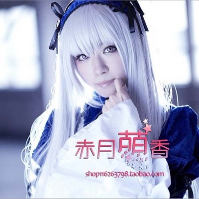 taobao agent Mengxiangjia cosplay wig Rozen Maiden mercury lamp silver white long straight hair special offer