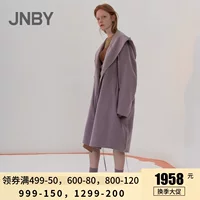 JNBY Jiangnan vải nữ 2019 mùa thu mới với áo khoác len dài trùm đầu 5I9240230 - Áo khoác dài áo khoác lông cừu