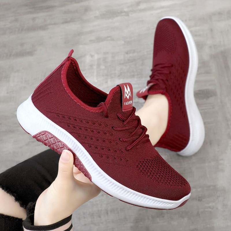 A01 Red Single Shoe Standard Sneaker SizeThe old Beijing cloth shoes female motion leisure time Mom shoes Middle aged and elderly Walking shoes new pattern comfortable non-slip Women's Shoes Shoes for the elderly
