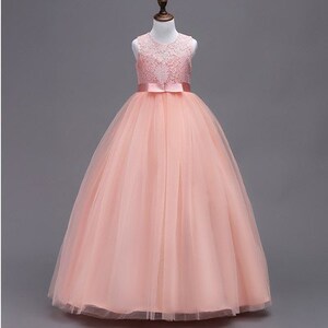 儿童夏款公主裙女童蓬蓬连衣裙礼服长款纱裙红中小学生演出长裙白