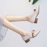 Весенние осенние туфли, универсальная обувь, высокая подходит с юбкой, 2021 года