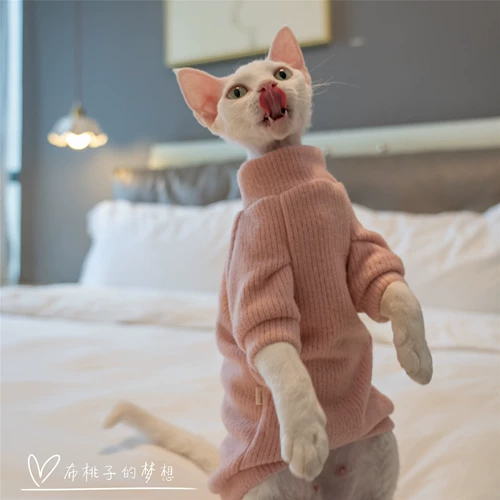 Гингрейн безволосой одежду для кошачьей одежды Сфинкс немецкий утолщенный высокий теплый зимний свитер