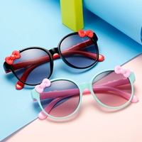 Детские трендовые модные солнцезащитные очки для принцессы с бантиком, в корейском стиле