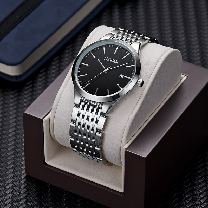 Vīriešu kvarca pulkstenis ūdensizturīgs tērauda siksniņa_voghion.com