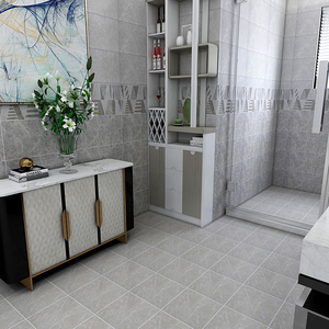 新款简约北欧300*600仿古水泥瓷砖厨房卫生间阳台墙面砖灰色防滑