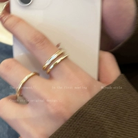 Золотой цирконий, демисезонное небольшое дизайнерское расширенное кольцо, легкий роскошный стиль, на указательный палец, изысканный стиль